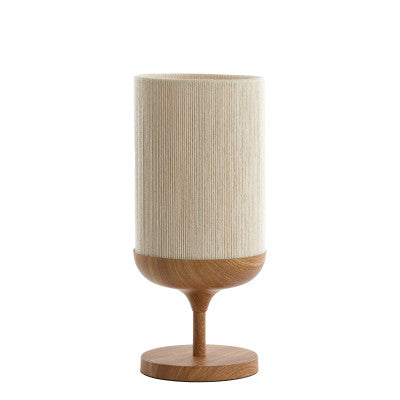 Dania Natural Wood Effect & Cream Rope Table Lamp