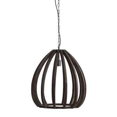 Barsia Dark Brown Wood Pendant Light 50cm