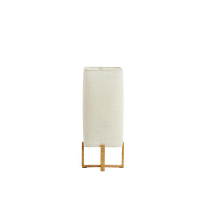 Wyn Natural Wood Effect & Cream Linen Table Lamp 39cm