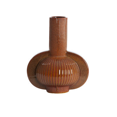 Melnik Cognac Brown Ceramic Vase 38.5cm