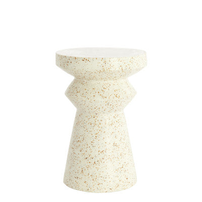 Sella Cream Terrazzo Geometric Round Side Table