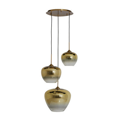 Mayson Gold & Clear Glass 3 Light Pendant Light