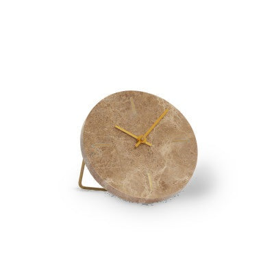 Moreno Brown Marble Table Clock 13cm