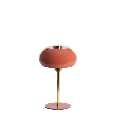 Surin Gloss Coral & Gold Metal Table Lamp