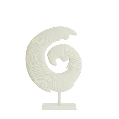 Shwiba Cream Metal Ornament on Stand