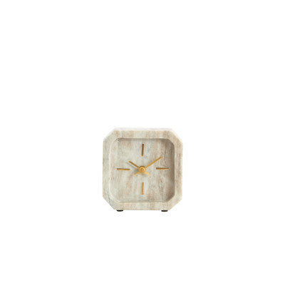 Pablia Sand/Grey Marble Table Clock 13cm