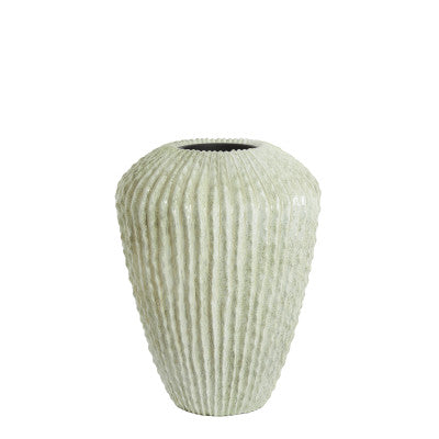 Cacti Gloss Mint Green Ribbed Decorative Planter 88cm