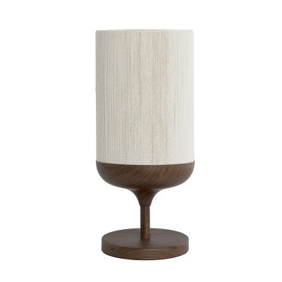 Dania Dark Brown Wood Effect & Cream Rope Table Lamp