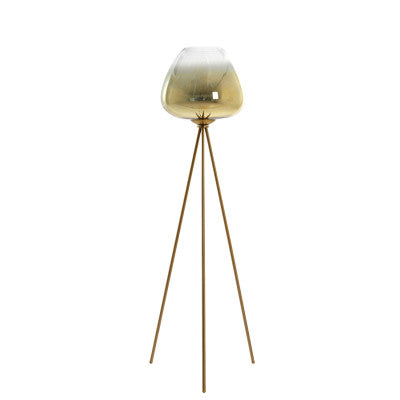 Mayson Gold & Clear Glass Tripod Floor Lamp