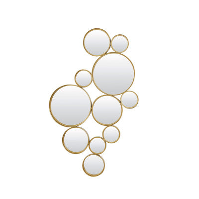Cielo Circles Gold Metal Round Mirror 57.5cm