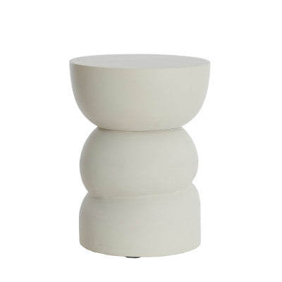 Azalio Cream Wood Round Side Table