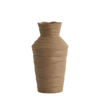 Greccio Matt Brown Ceramic Vase 28cm