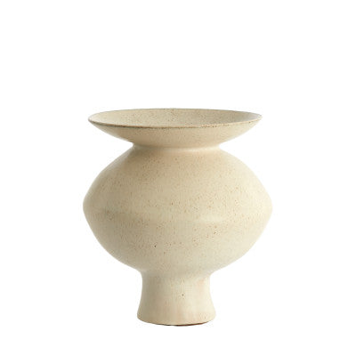 Ajuda Matt Cream/Sand Ceramic Vase 33.5cm