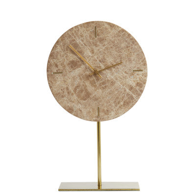 Moreno Brown Marble Table Clock