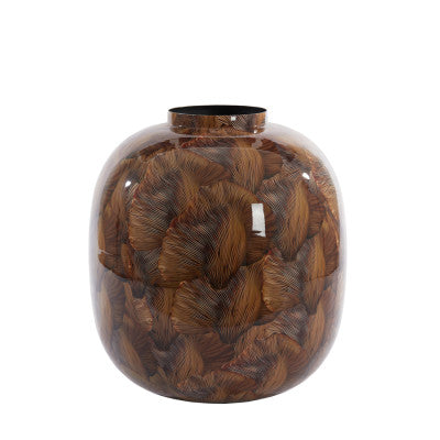 Milos Tonal Brown Metal Vase 40cm