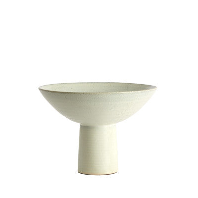 Vasco Matt Cream/Sand Ceramic Decorative Bowl on Stand