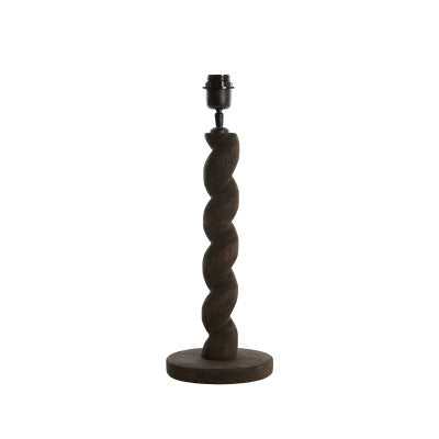 Nanno Matt Grey/Brown Wood Table Lamp Base
