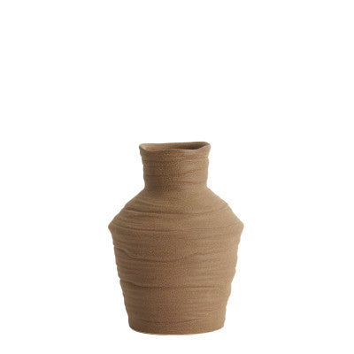 Greccio Matt Brown Ceramic Vase 20.5cm