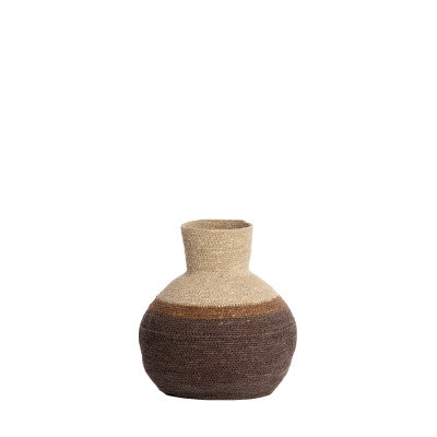 Bisira Natural & Brown Seagrass Storage Basket 27cm
