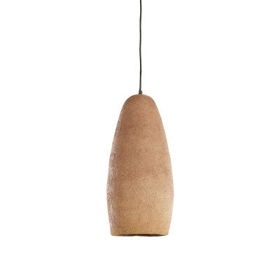 Divala Antique Dark Terracotta Papier Mâché Pendant Light 26cm