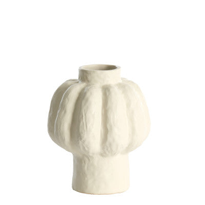 Aliveri Matt White Ceramic Vase 25cm
