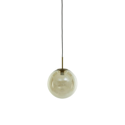 Medina Amber Glass & Gold Pendant Light 30cm