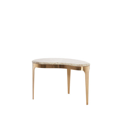 Giulio Taupe Marble & Antique Bronze Coffee Table 65cm
