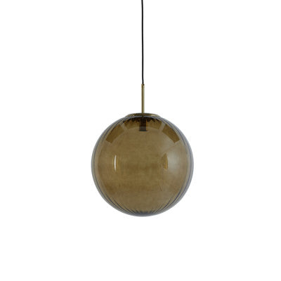 Magdala Brown Glass & Gold Pendant Light 40cm