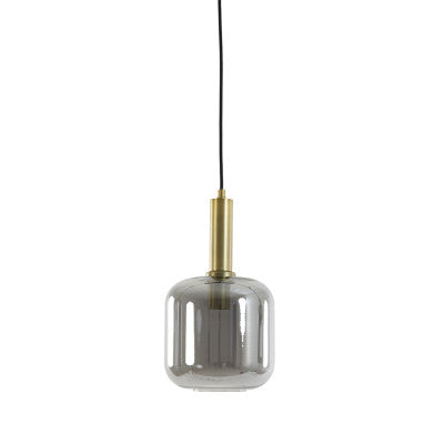 Lekar Antique Bronze & Smoked Glass Pendant Light 16cm