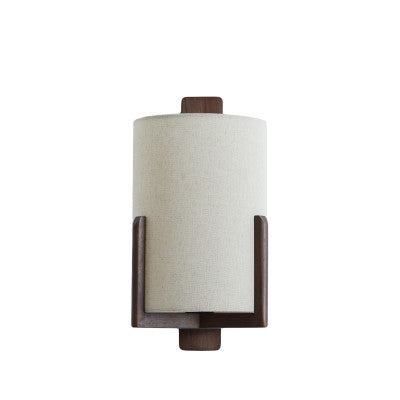 Litto Dark Brown & Natural Linen Wall Light