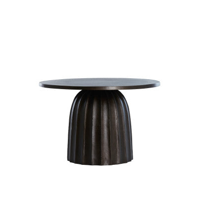 Veglia Matt Dark Brown Metal Round Side Table 38cm