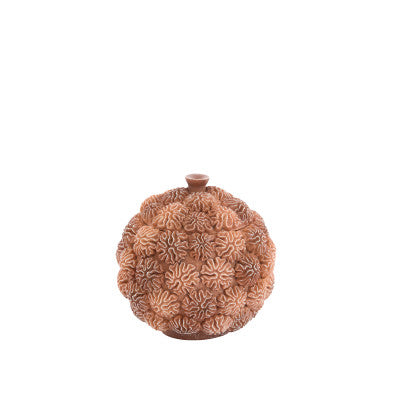 Coral Peach/Light Brown Decorative Storage Box with Lid 16cm