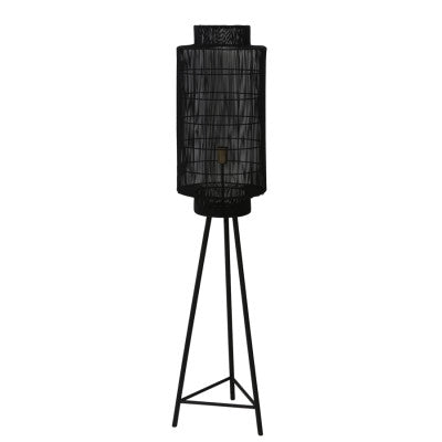 Gruaro Matt Black/Antique Bronze Metal Tripod Floor Lamp