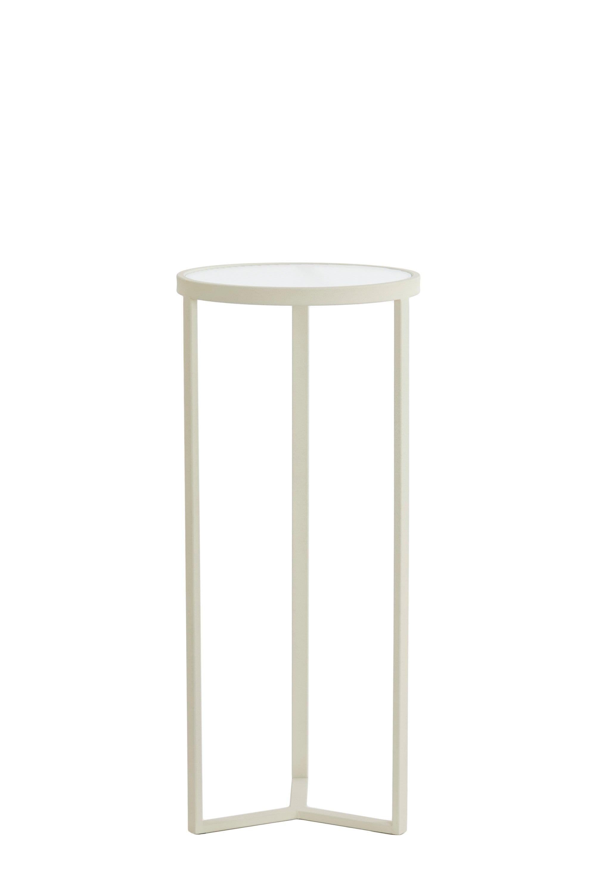 Retiro Clear Ribbed & Cream Glass Plinth 81cm