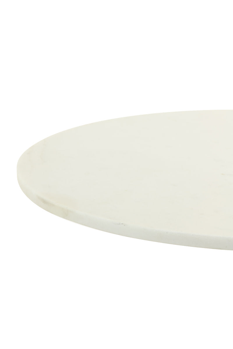 Rickerd White Marble & Antique Bronze Round Side Table 41cm