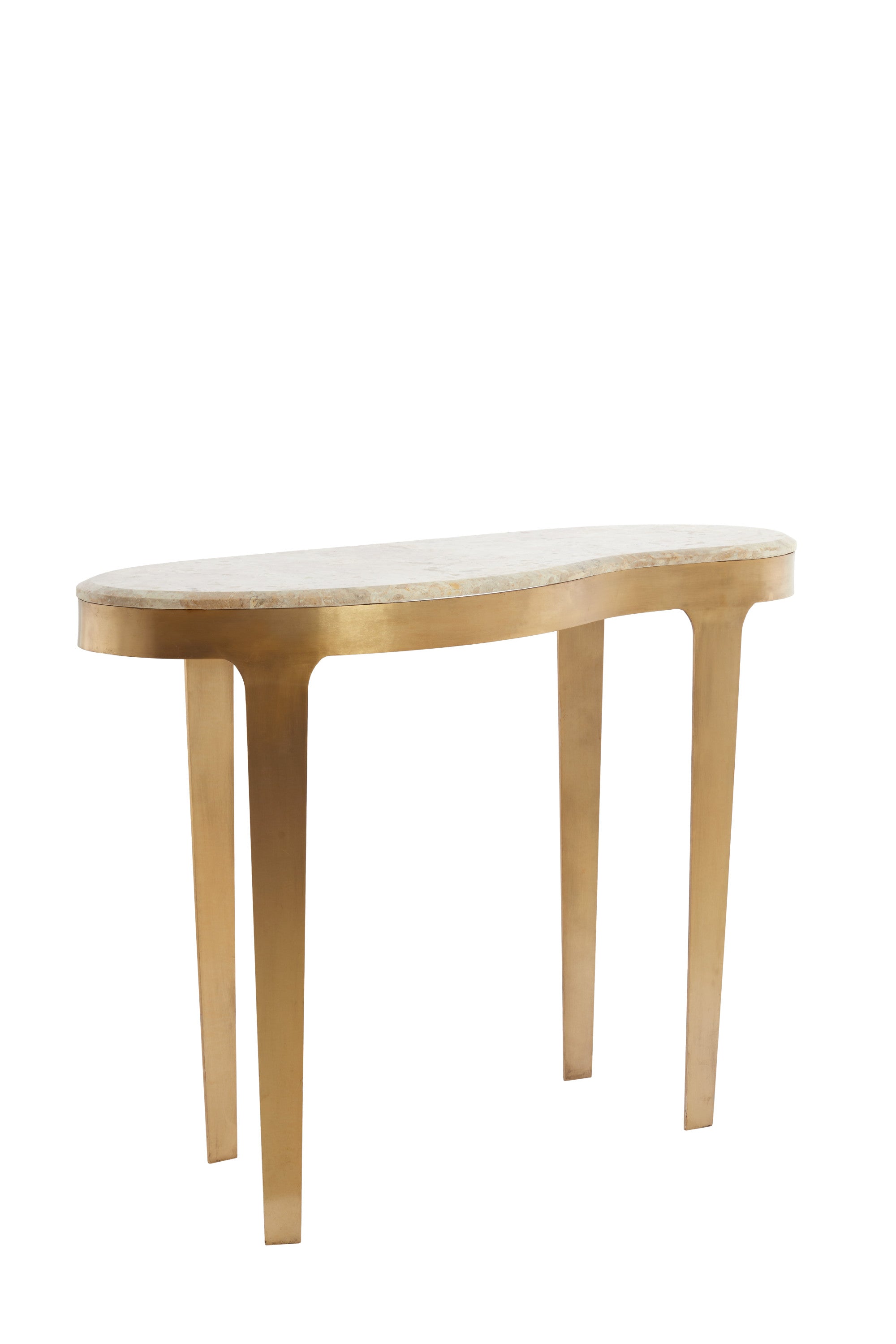 Giulio Taupe Marble & Antique Bronze Console Table