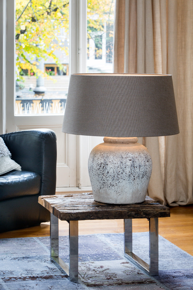 Etna Antique Grey Ceramic Table Lamp Base 50cm