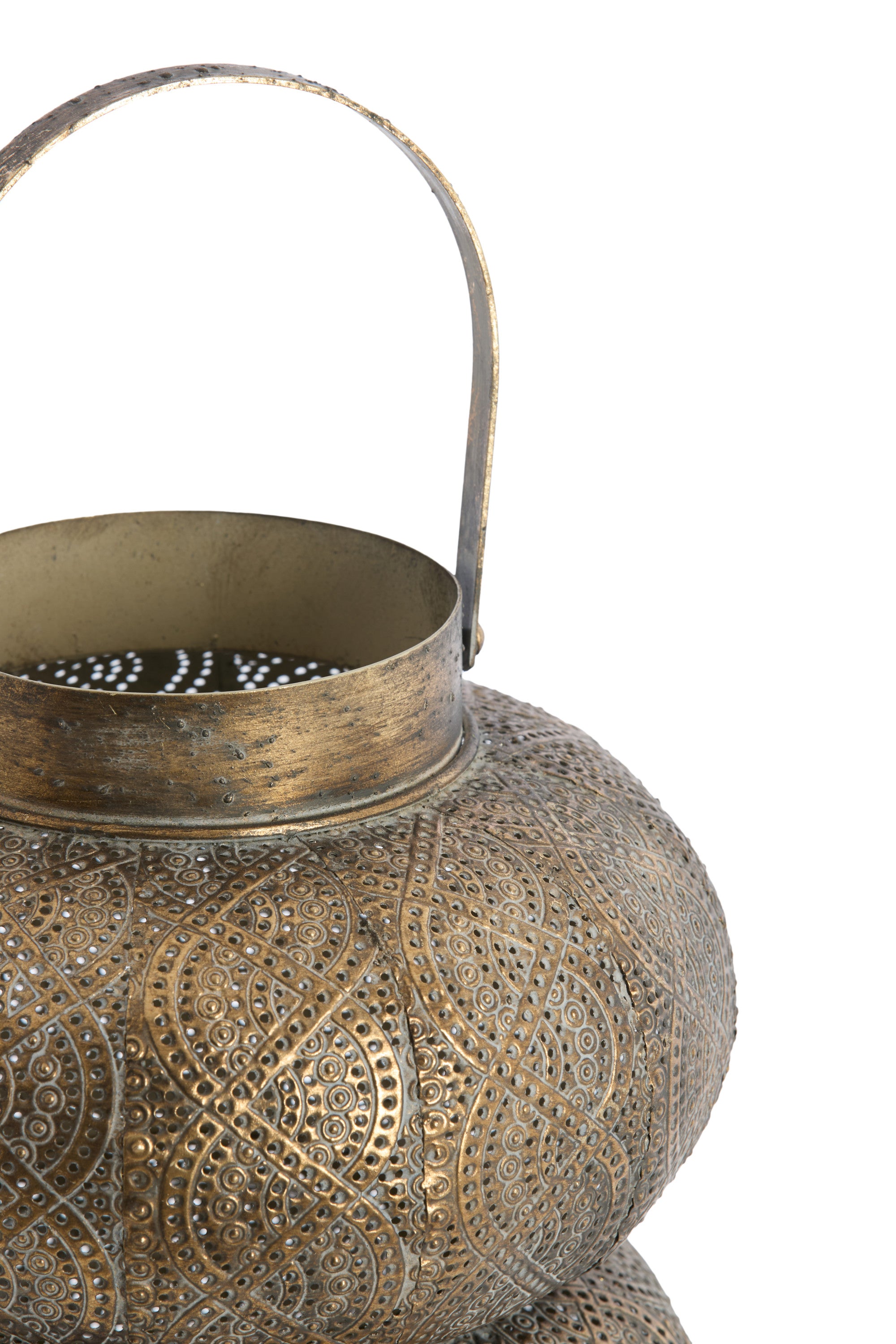 Kaito Brown Gold Metal Hurricane Candle Holder 55.5cm