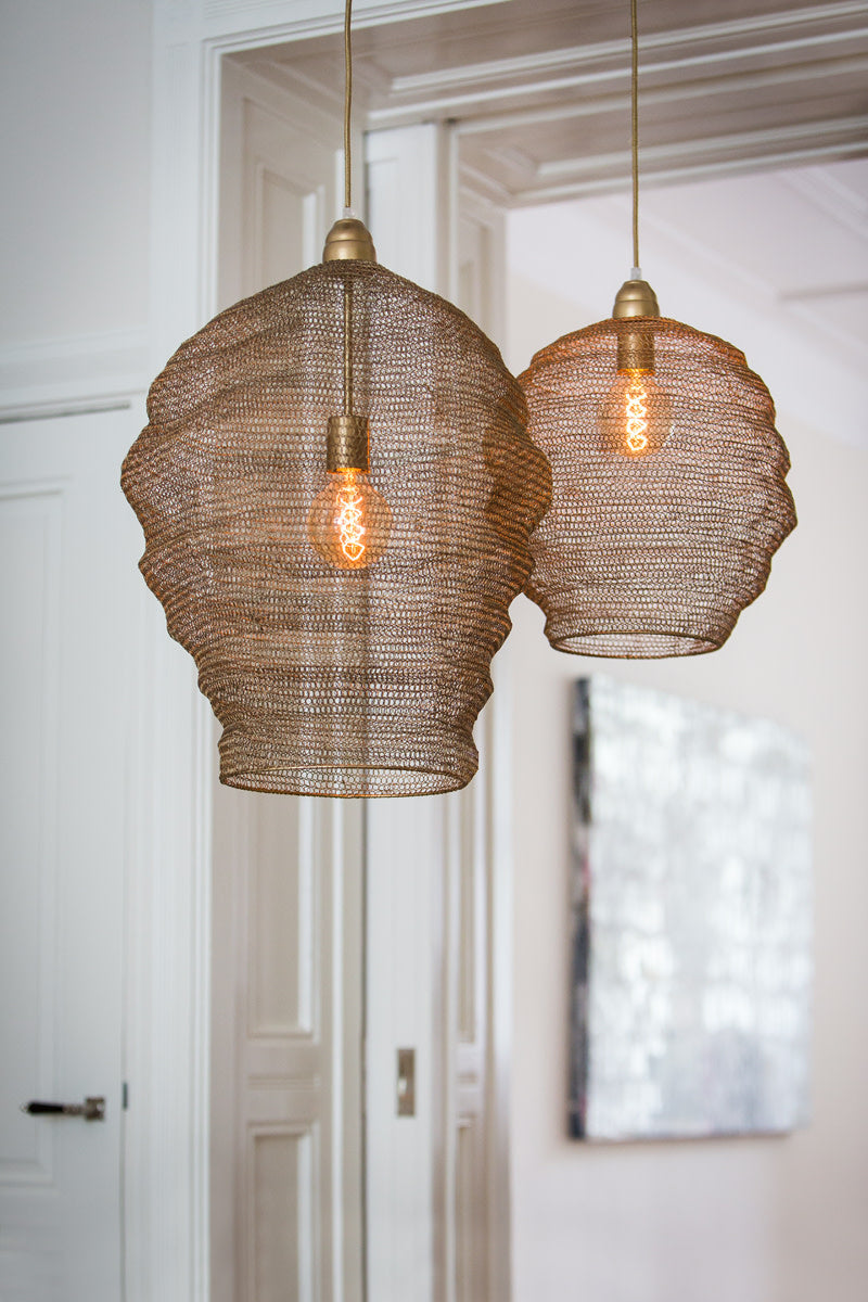 Nikki Wire Antique Bronze Metal Pendant Light