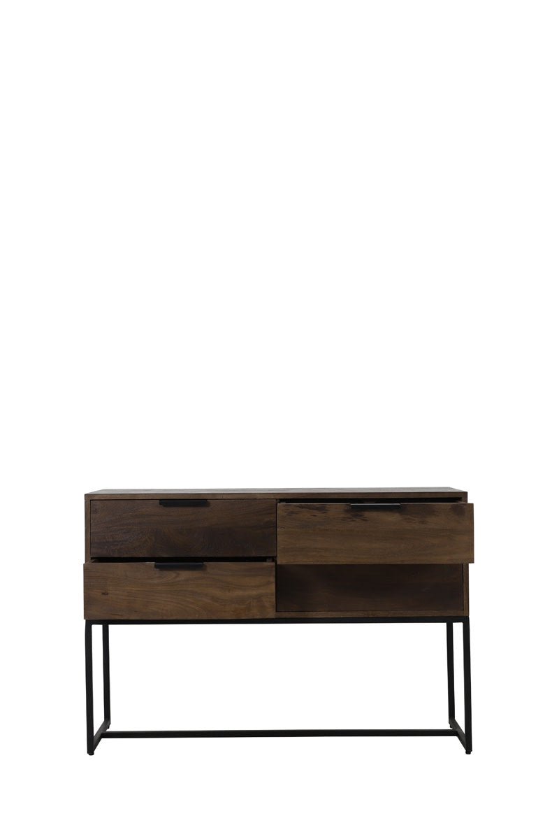 Meave Matt Dark Brown Wood Console Table