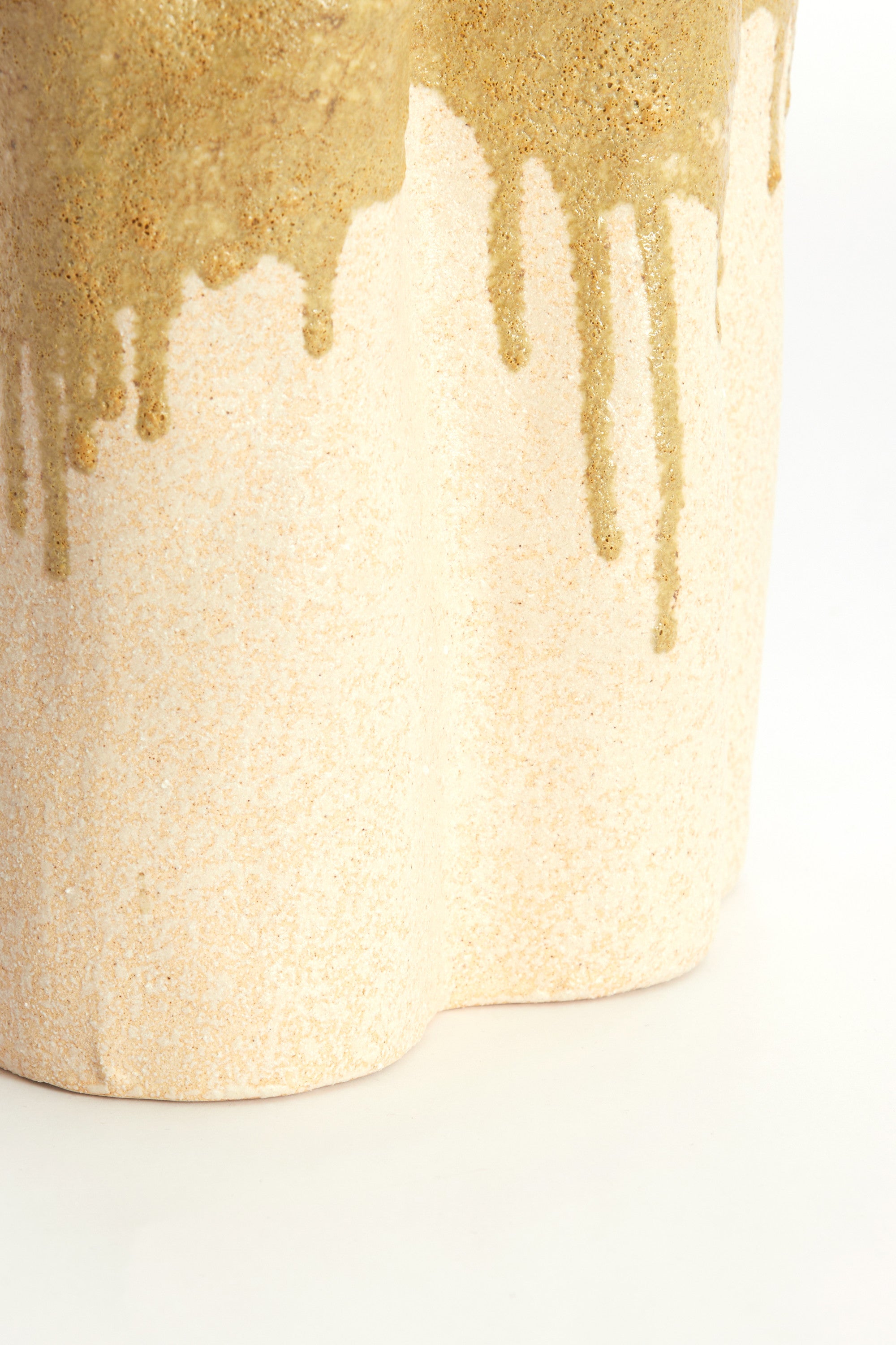 Flovilla Cream & Olive Green Ceramic Vase 18.5cm