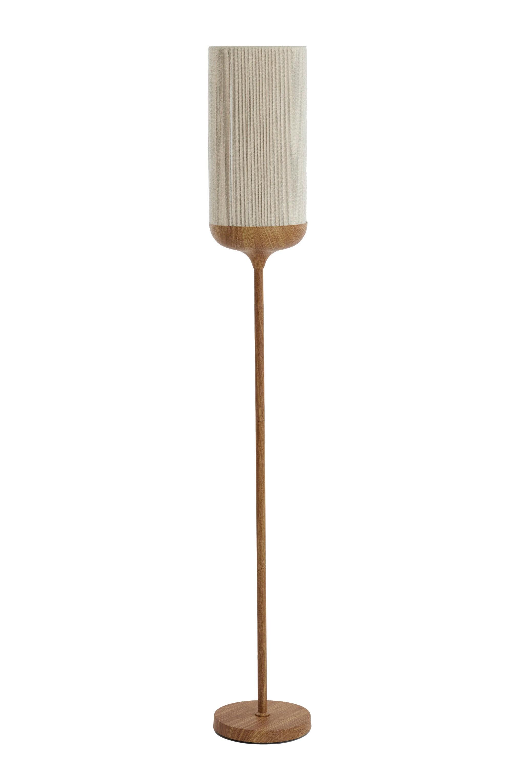 Dania Natural Wood Effect & Cream Rope Floor Lamp