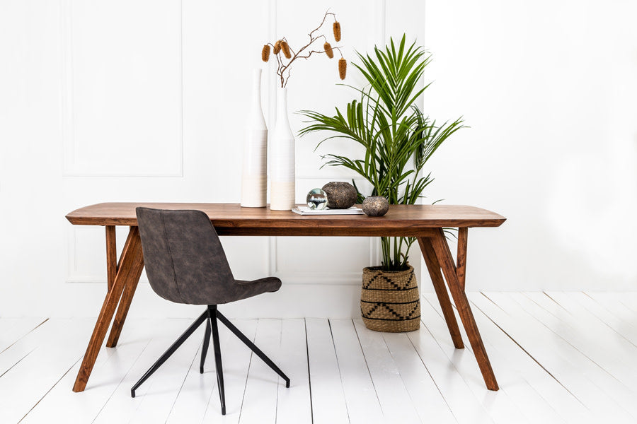 Quenza Brown Acacia Wood Rectangular Dining Table 200cm