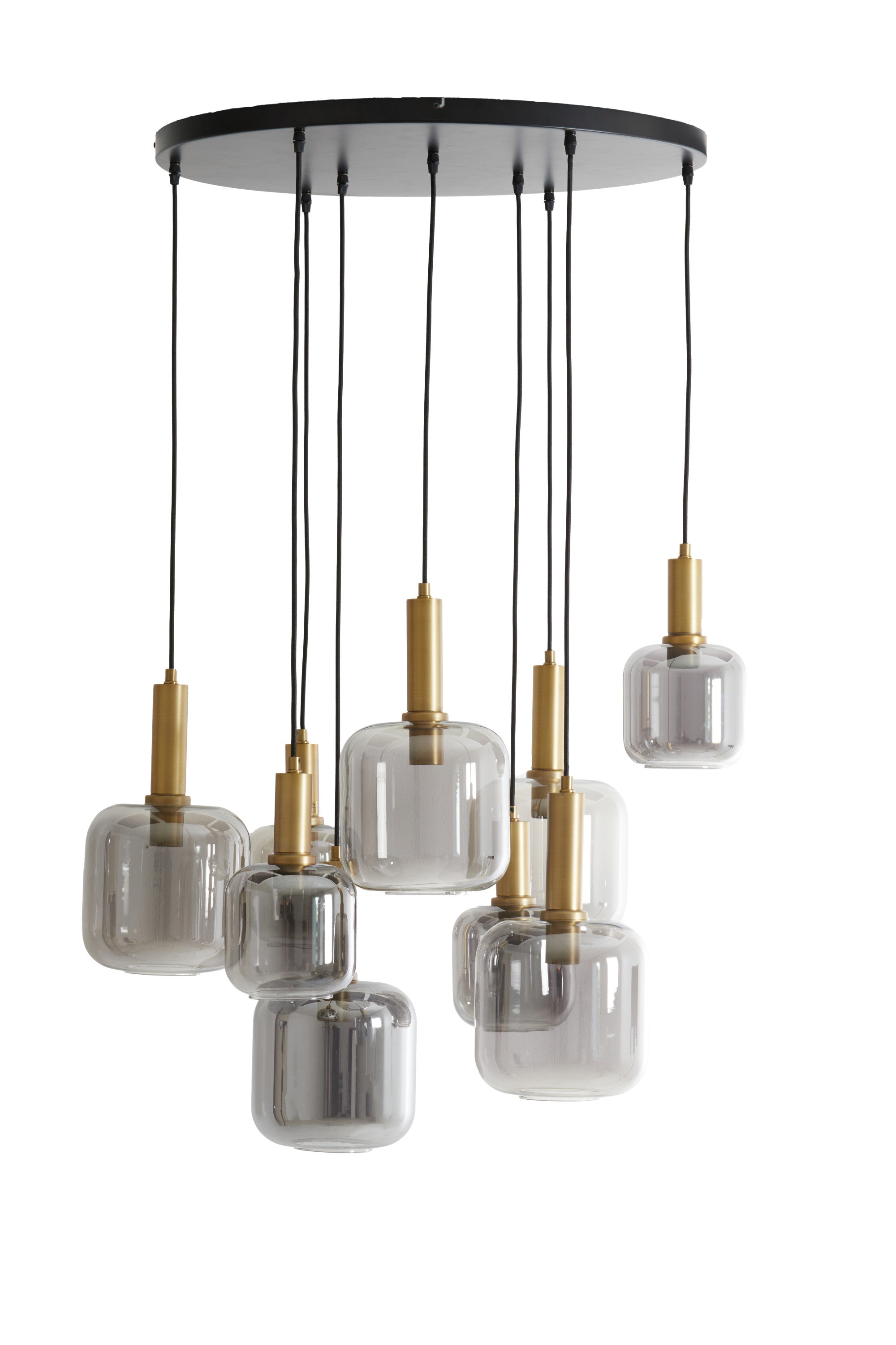 Lekar Antique Bronze & Smoked Glass 9 Light Pendant Light