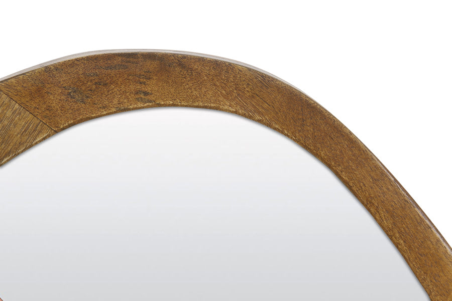 Sonora Oiled Brown Wood Wall Mirror 70cm