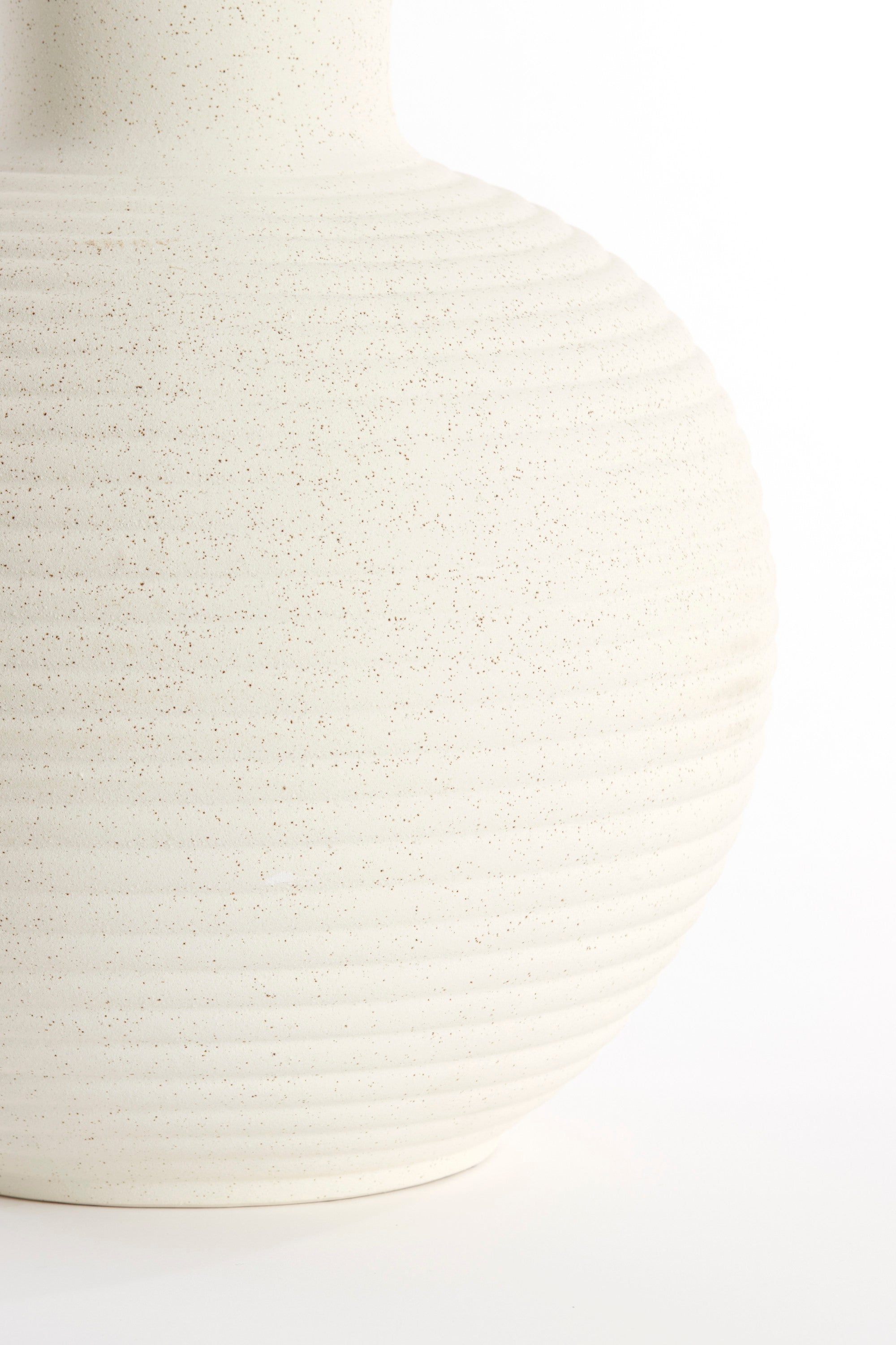 Ulloa Matt Cream Ribbed Ceramic Vase 52cm