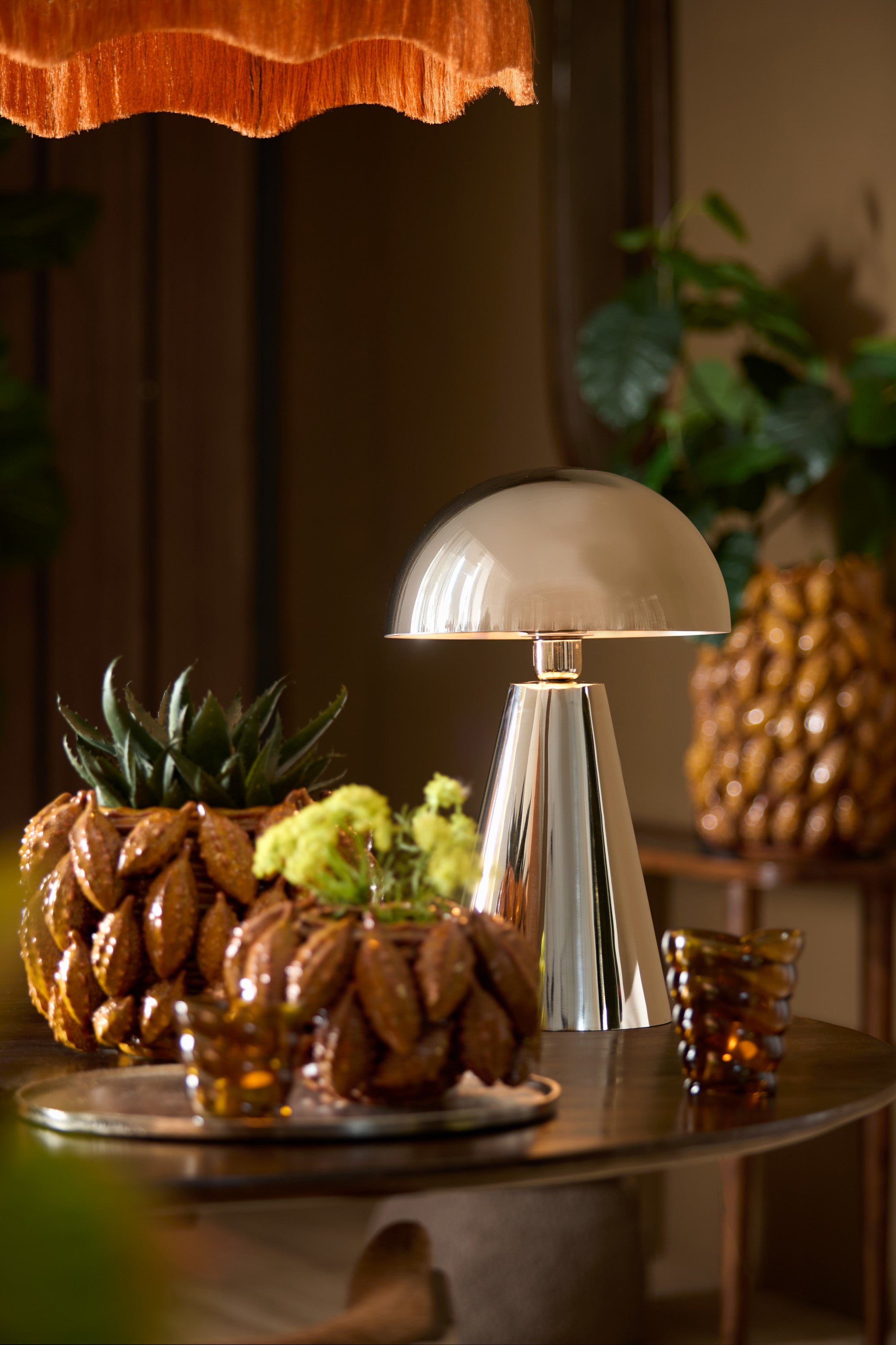 Surrina Gloss Nickel Metal Table Lamp 41cm