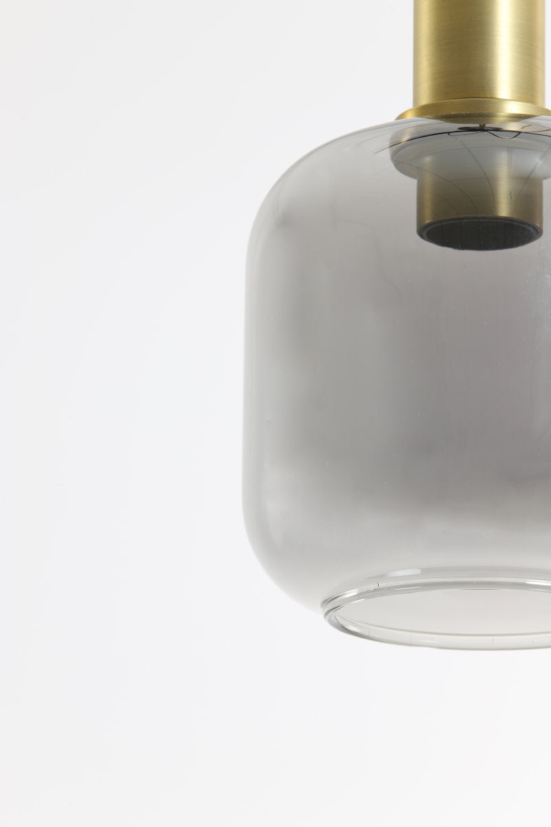 Lekar Antique Bronze & Smoked Glass Pendant Light 21cm