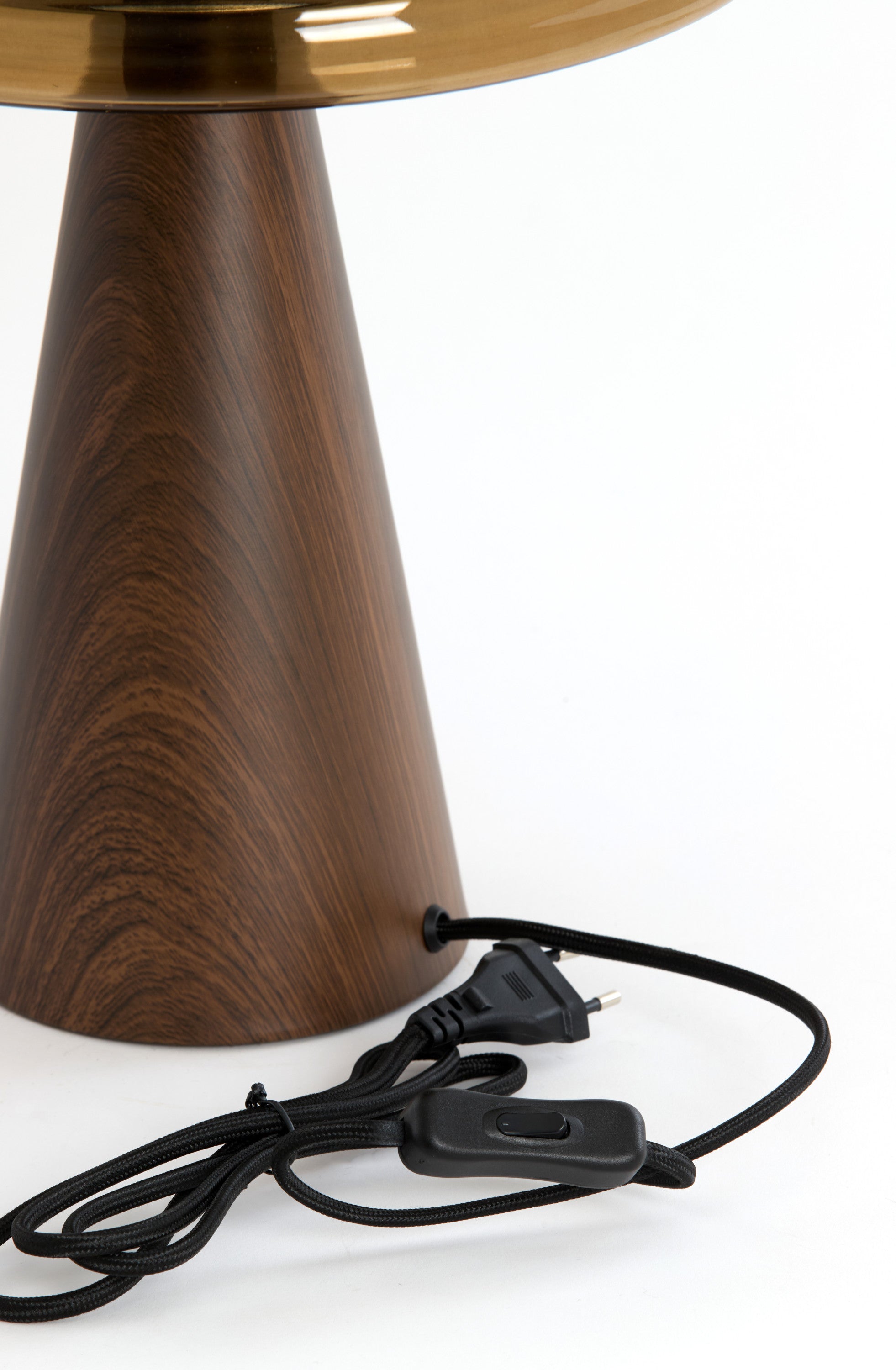 Mueda Brown Glass & Wood Effect Table Lamp