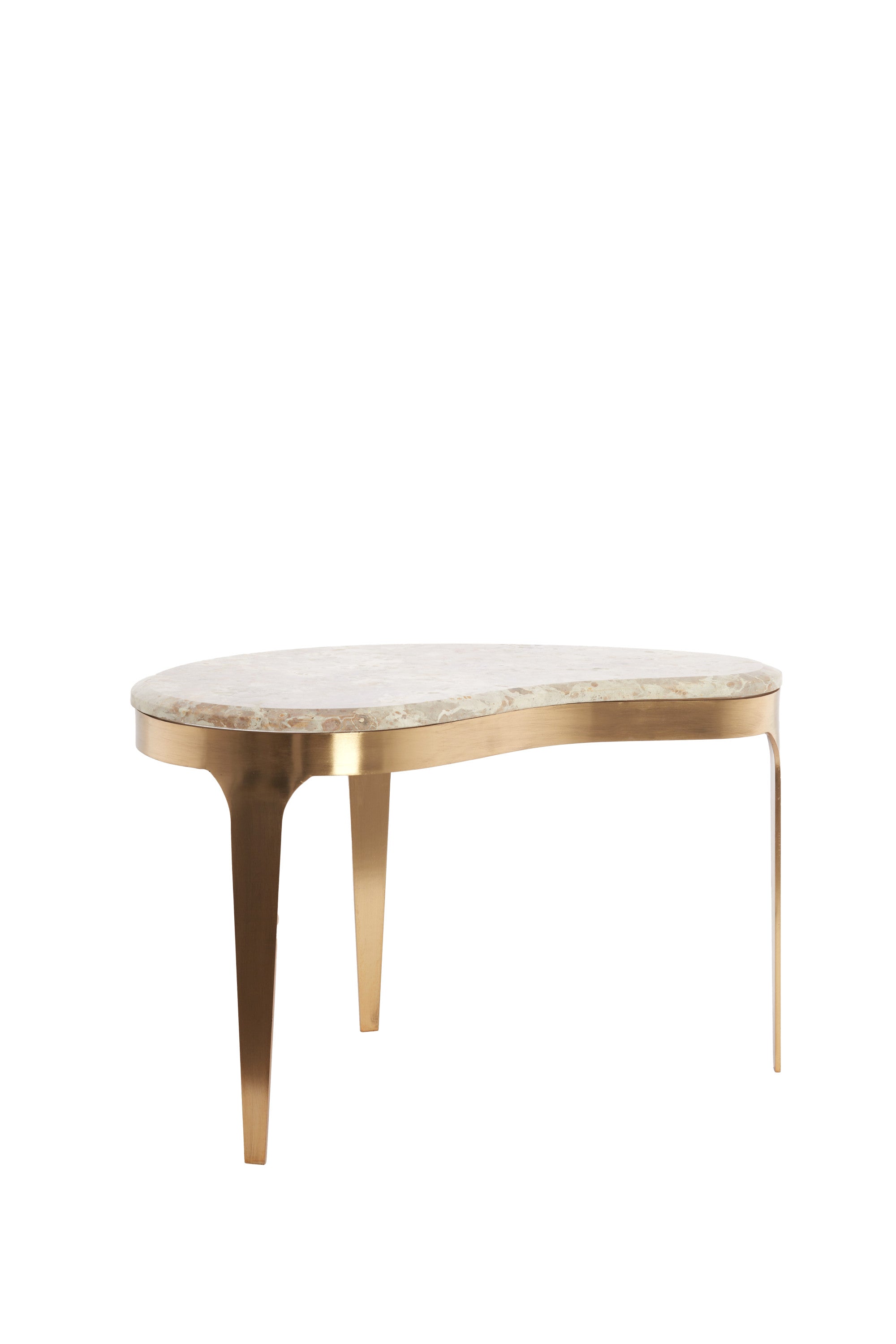 Giulio Taupe Marble & Antique Bronze Coffee Table 65cm